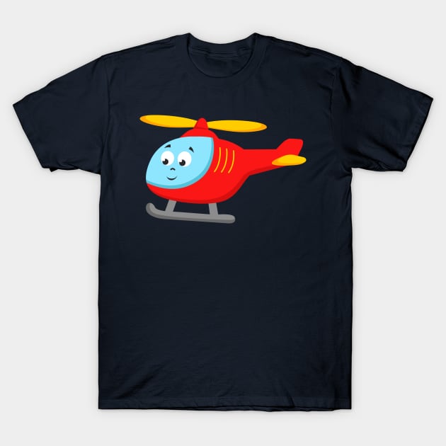 Red Chopper Helicopter Toddler Boys Girls T-Shirt by samshirts